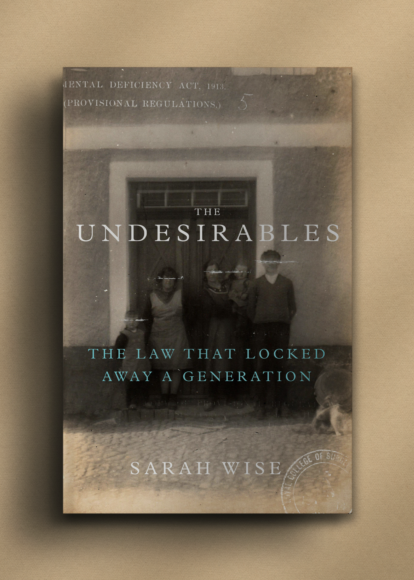 Book cover titled "The Undesirables" by Sarah Wise. Features a sepia-toned photo of three people in front of a building. Somber and historical tone.
